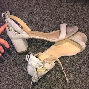 Gray 1.5 Inch Suede Heel